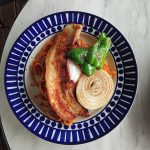 自家製ベーコンの横濱ナポリタンと温泉玉子のトッピング