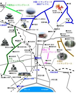 鎌倉ハイキングコースの地図
