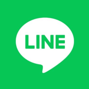 おなじみの緑色の吹き出しに白文字で「LINE」と書かれた、コミュニケーションアプリの公式ロゴマーク